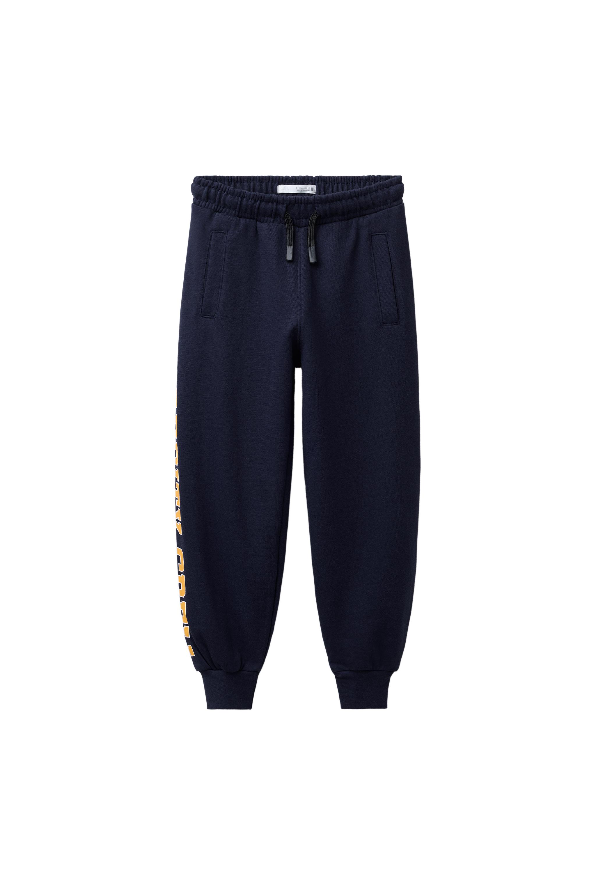 SLOGAN PRINT JOGGING TROUSERS - Navy blue | ZARA South Africa
