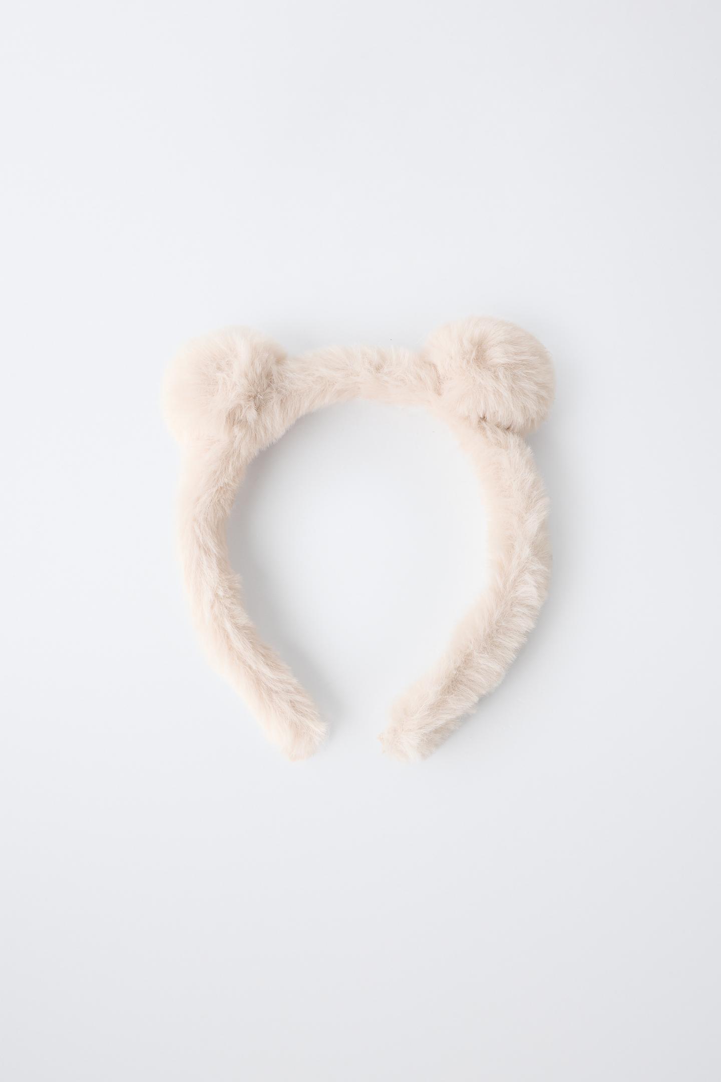 Детские аксессуары для волос Zara Faux Fur Ears Headband, цвет: Экрю — фото 2