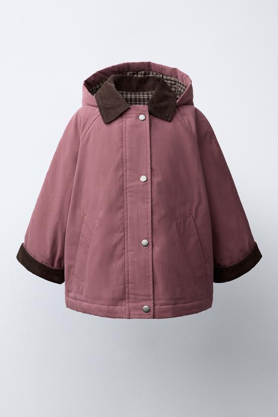 PADDED PARKA WITH CONTRAST COLLAR - Raspberry by Zara - Image 0