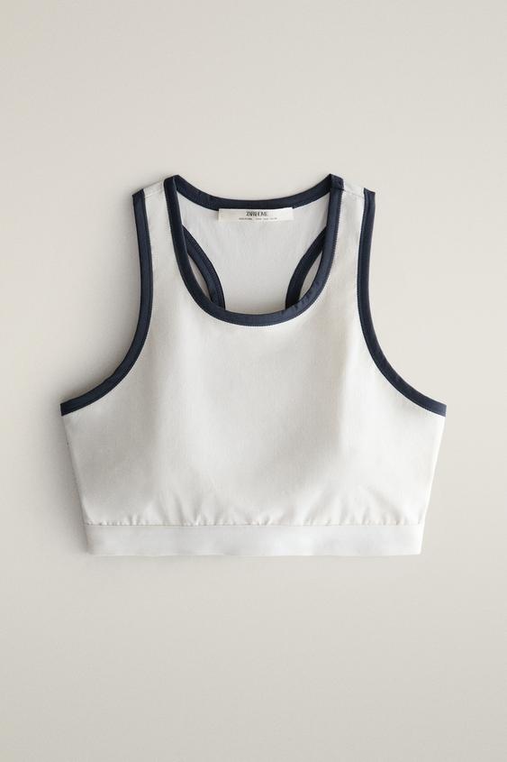 Zara Top patike sa kontrastnim obrubom – Ekru – Slika 0