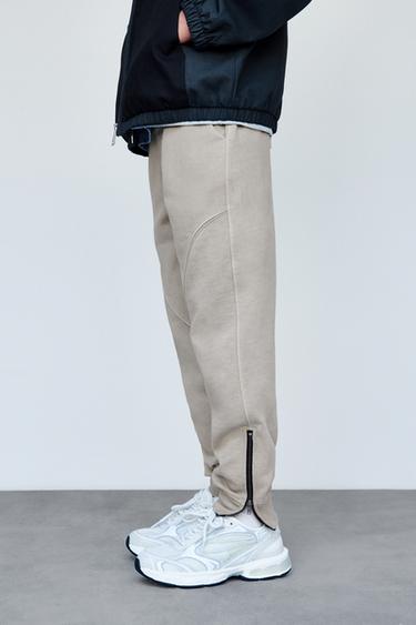 JOGGER TROUSERS WITH ZIPS - Sand by Zara - Image 6