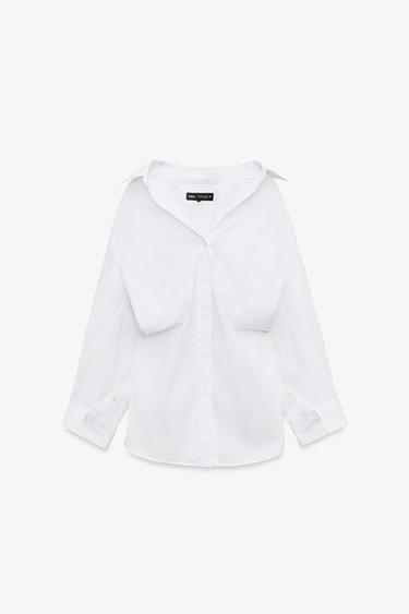 CAMISA COM PREGAS - Branco da Zara