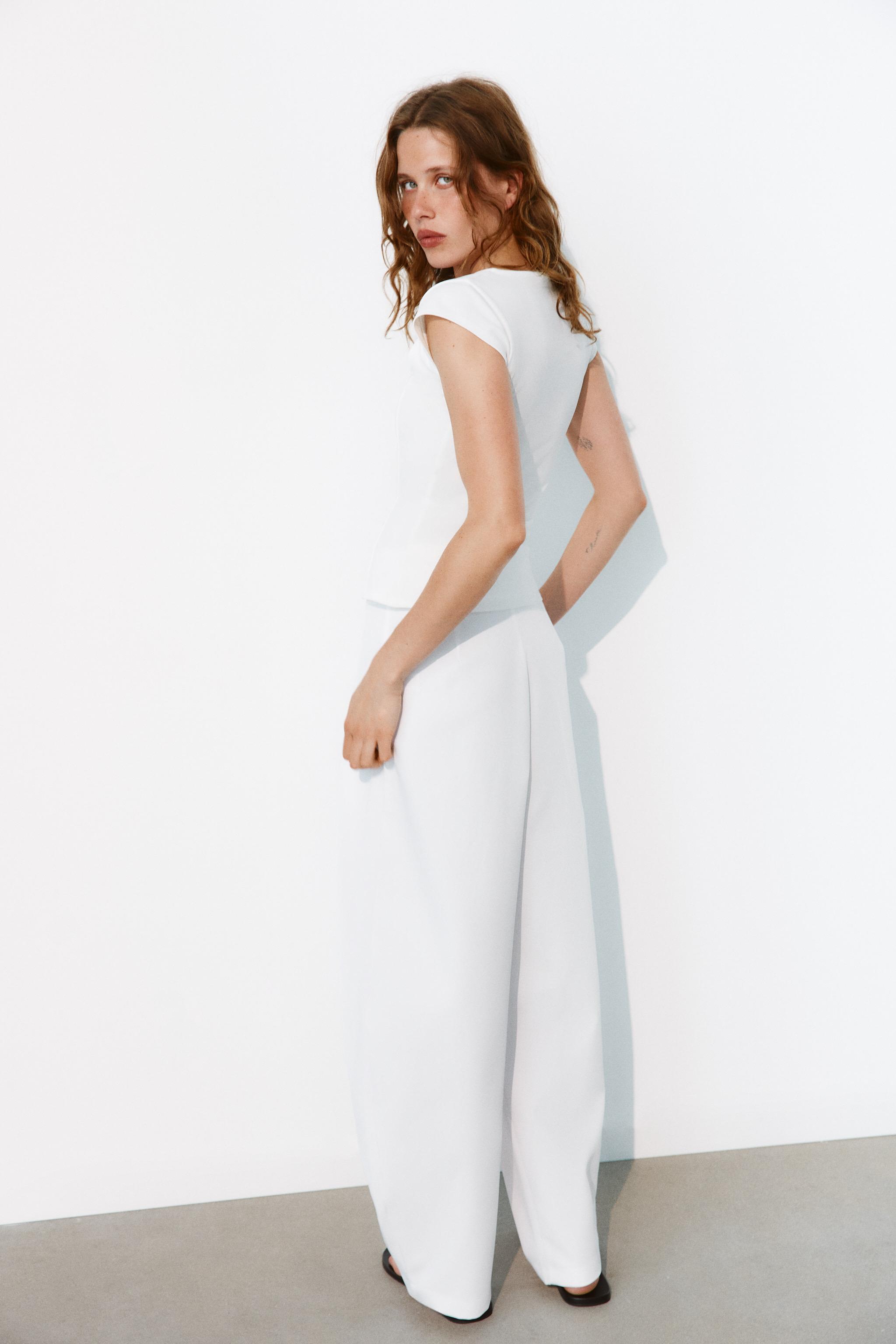 PLEATED BALLOON PANTS — White