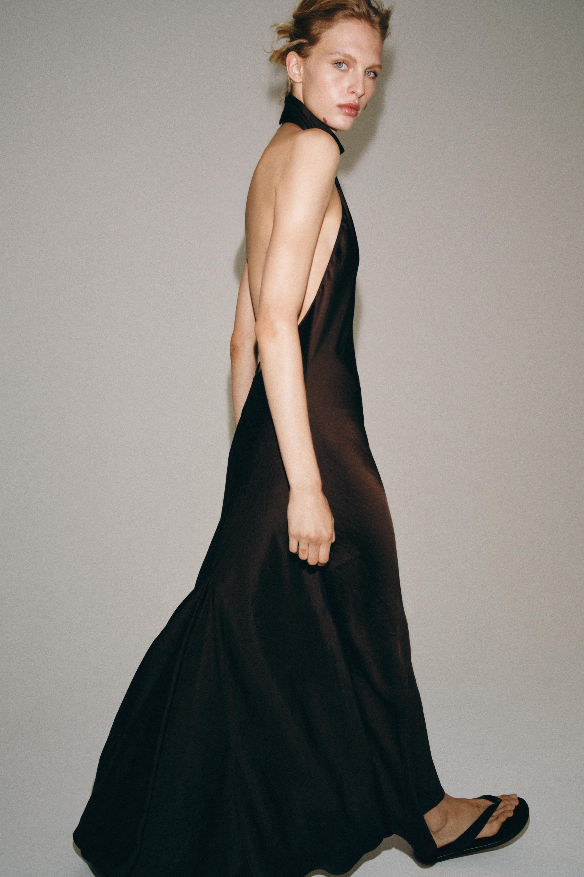 Zara ZW COLLECTION HALTER YAKA UZUN ELBİSE görsel 6