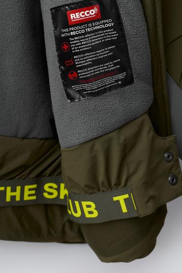 BLOUSON À CAPUCHE COLOR BLOCK IMPERMÉABLE ET COUPE-VENT SYSTÈME RECCO® COLLECTION SKI - Kaki de Zara - Image 8