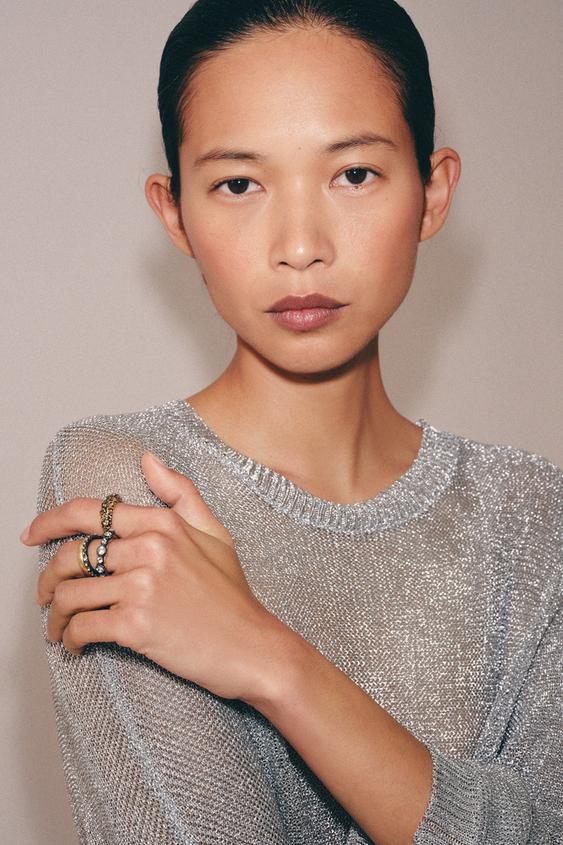 PACK OF 3 SHIMMER METAL RINGS from Zara - $29.90