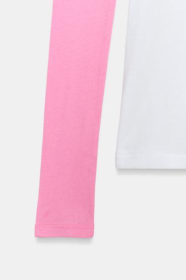 SUPIMA® CONTRAST SLEEVE T-SHIRT - Pink / White by Zara - Image 6