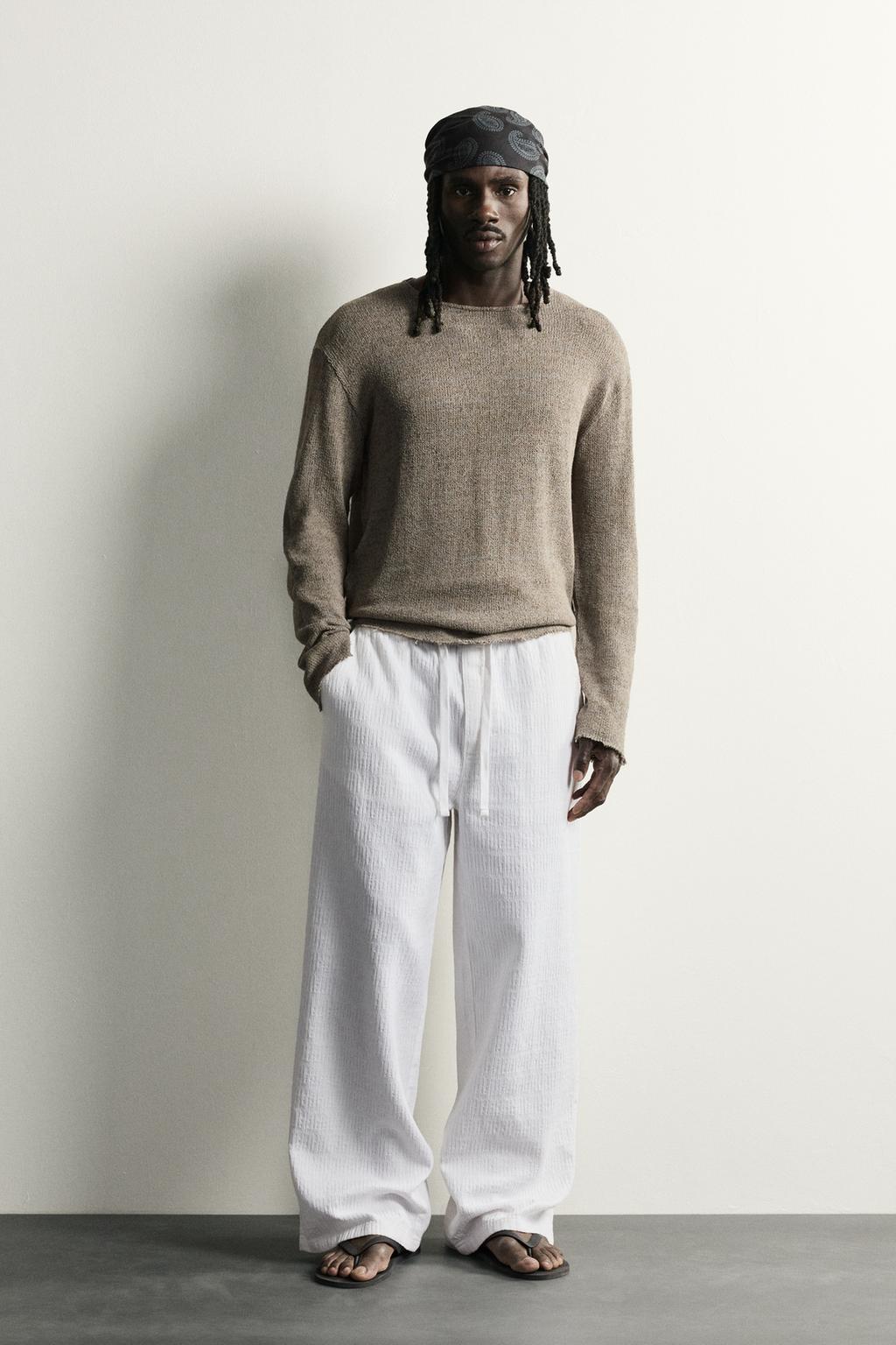 Zara Relaxed fit jakard yuyulmuş şalvar