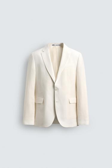BLAZER TRAJE 100% LINO - Blanco roto de Zara