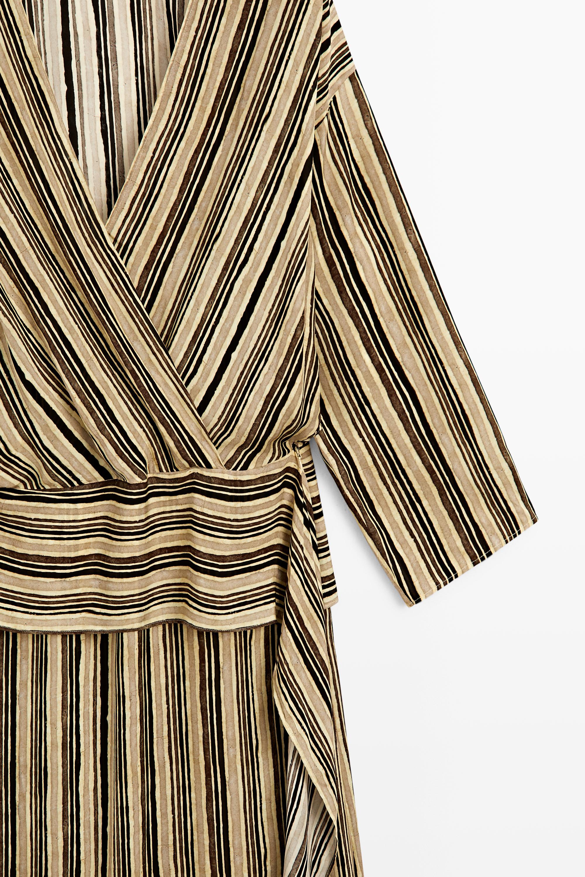 Striped midi dress with corset belt