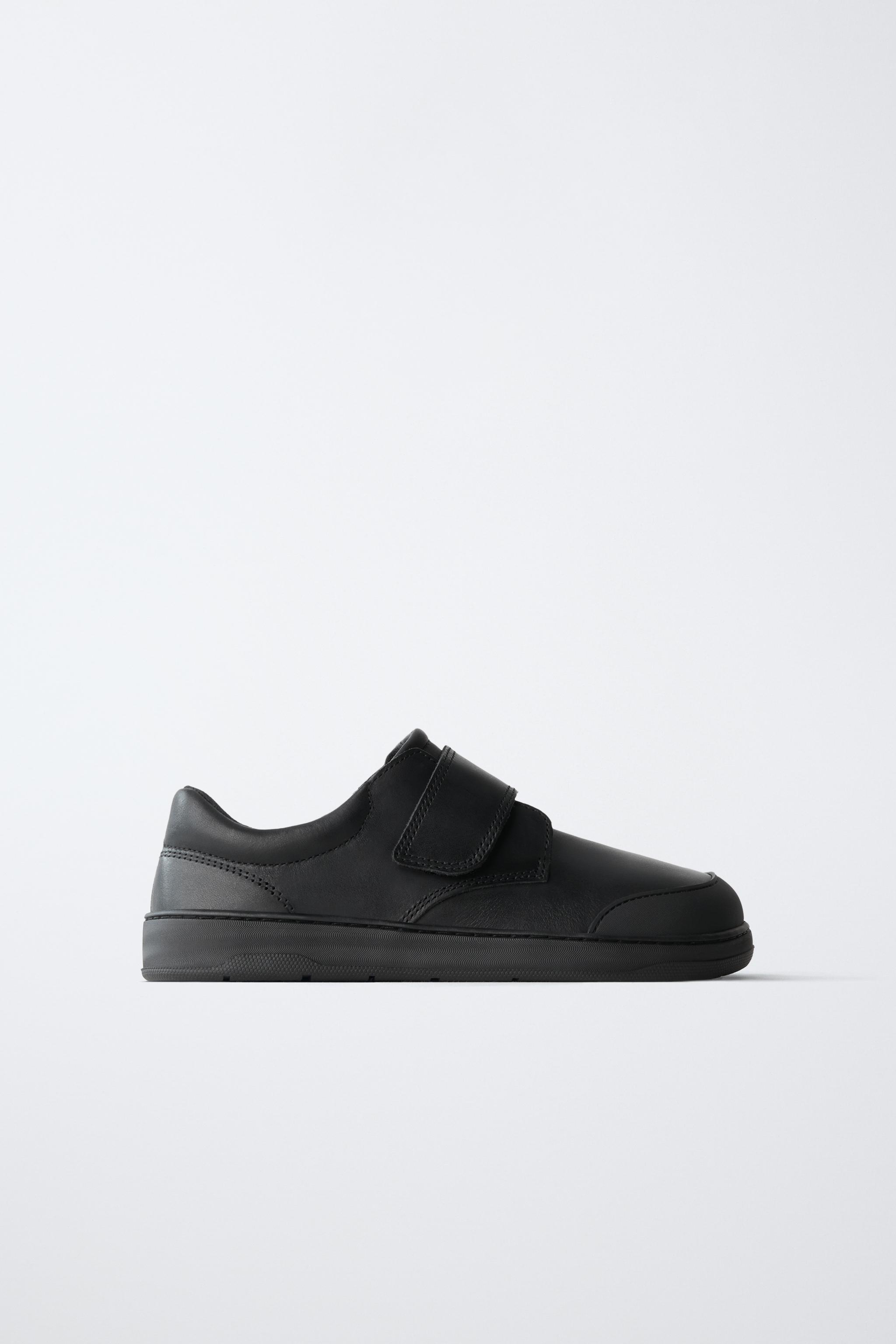Leather Barefoot School Sneakers — Black