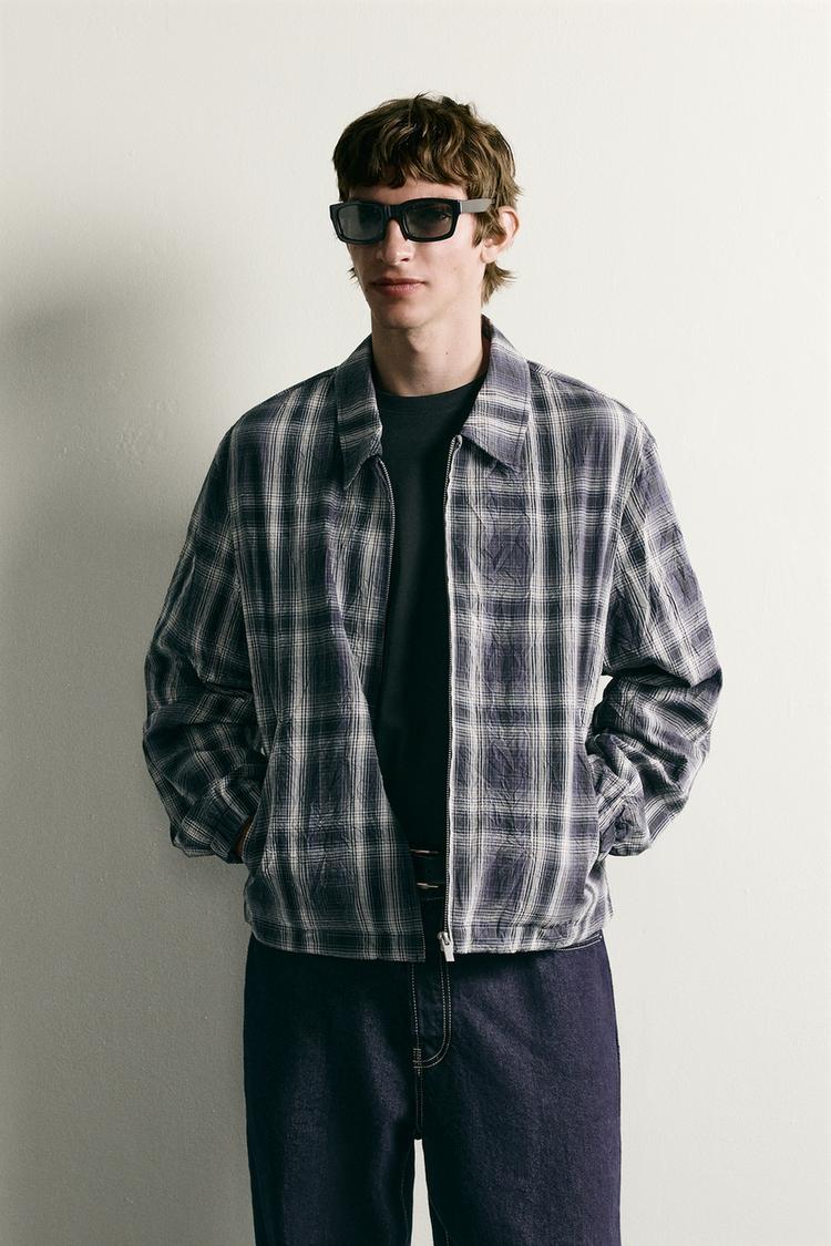 Chaqueta de cuadros de corte relajado 2