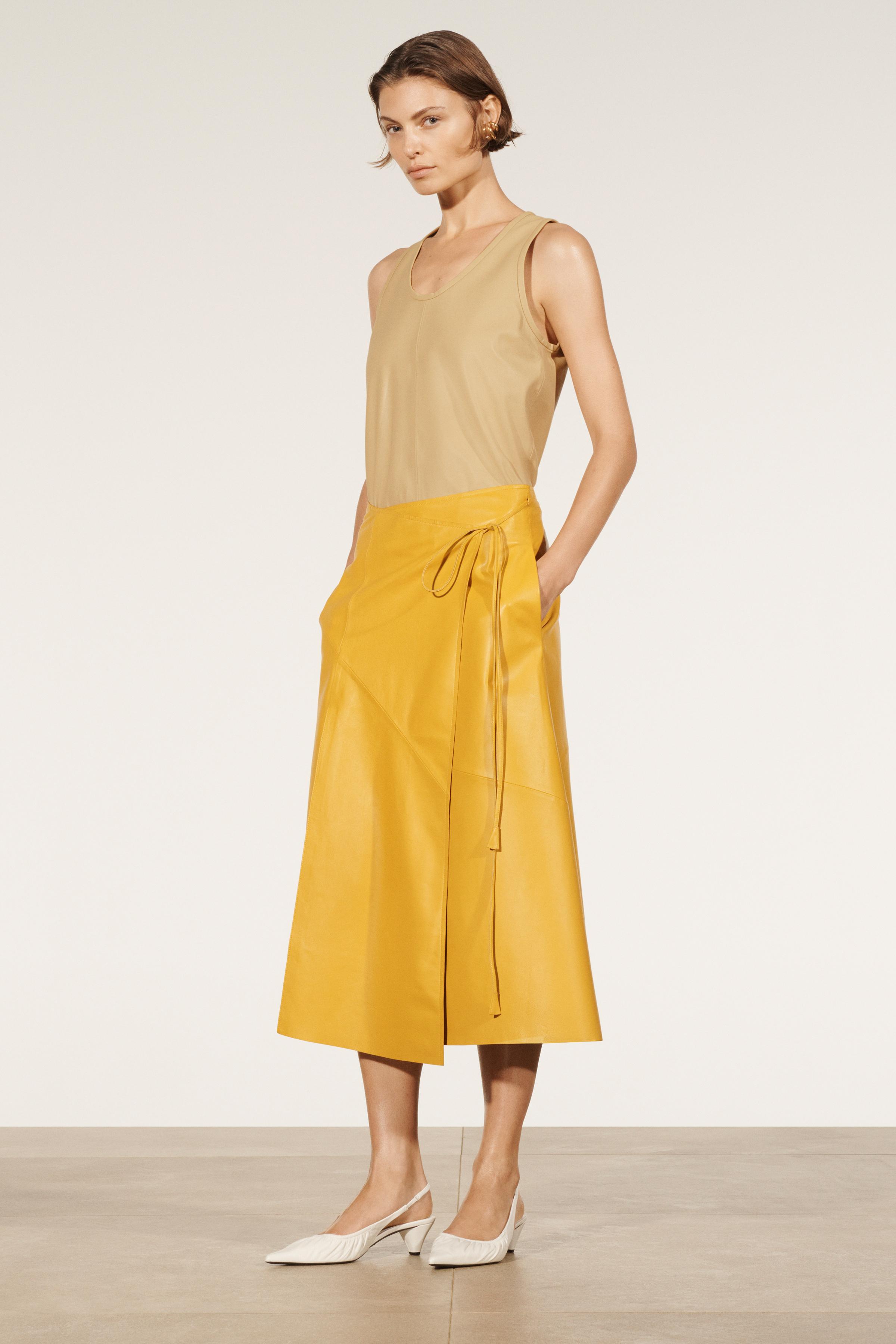 LEATHER WRAP SKIRT LIMITED EDITION - Yellow