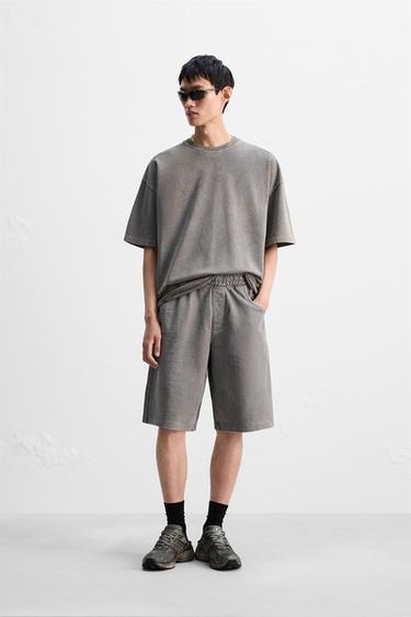 BERMUDA JOGGER BAGGY FIT - Light grey by Zara