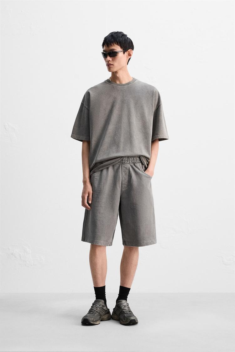 BAGGY FIT JOGGER SHORTS Light gray ZARA United States