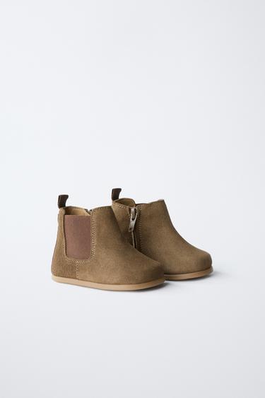 SPLIT SUEDE BAREFOOT BOOTS - Brown by Zara - Image 1