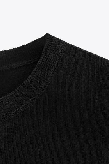 SHORT SLEEVE KNIT TOP - Black by Zara - Image 6