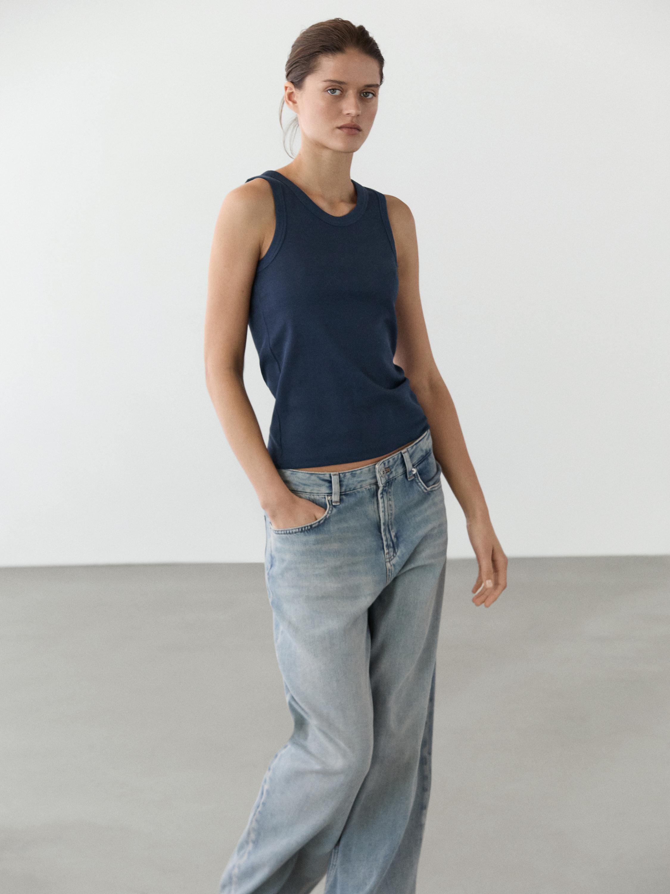 Cotton blend halter top