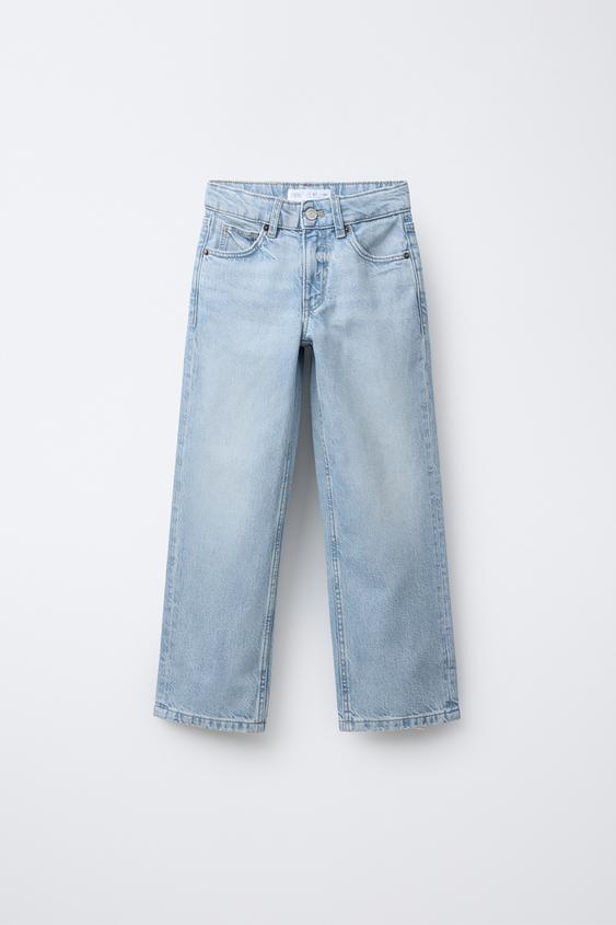 WIDE-LEG JEANS WITH RHINESTONES - Light blue by Zara - Image 0