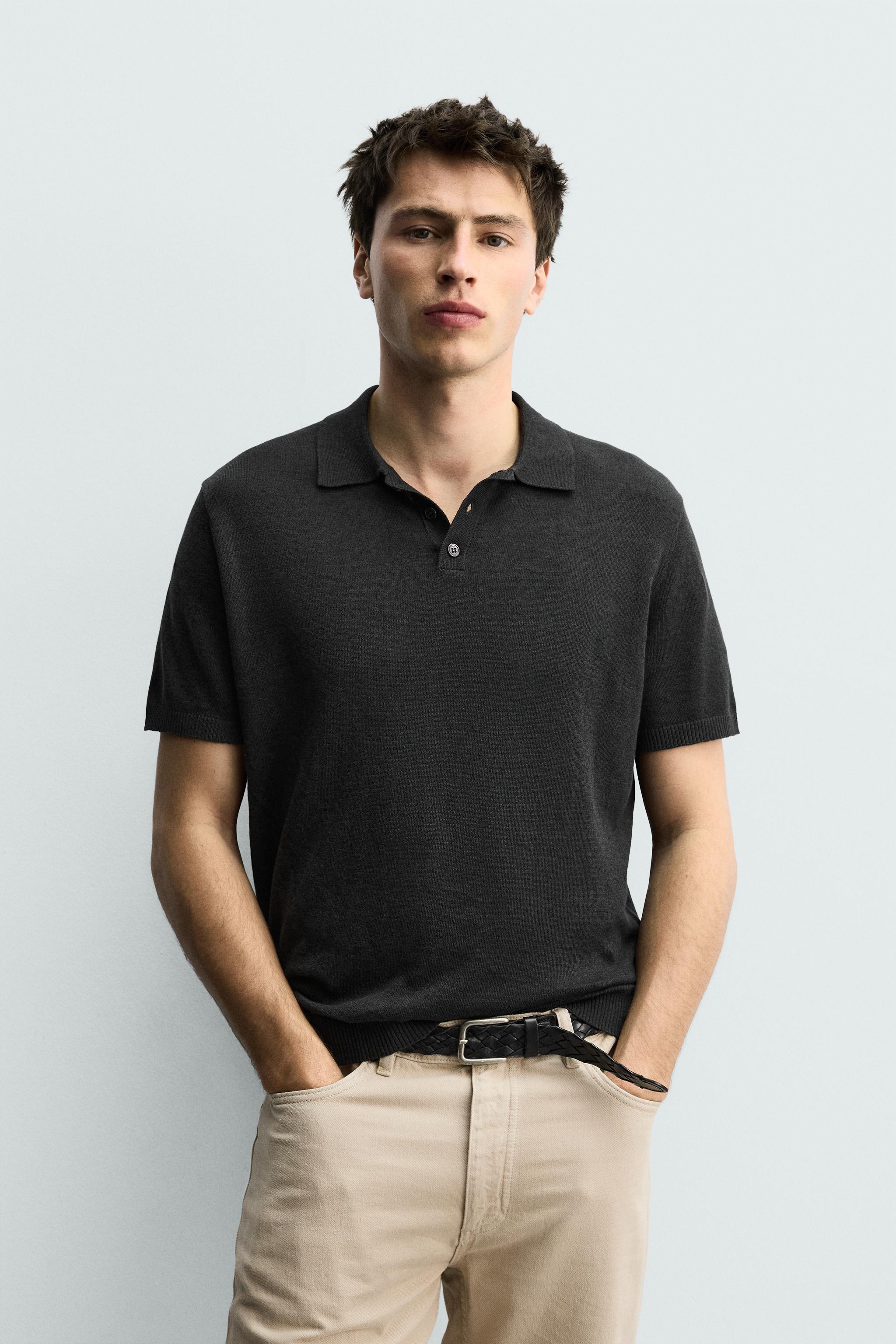 POLO EN MAILLE LIN ET COTON