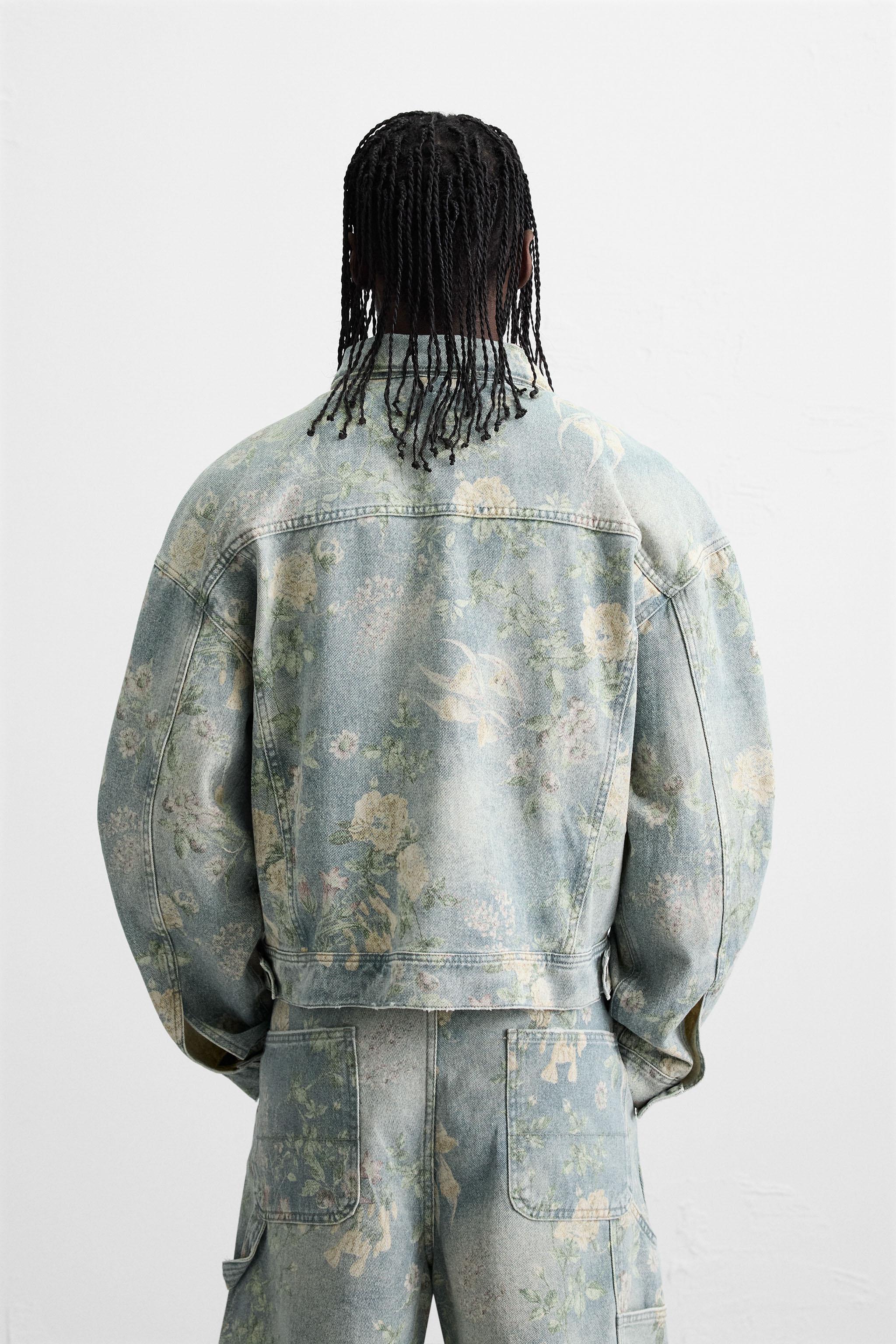 VESTE EN JEAN À IMPRIMÉ FLORAL