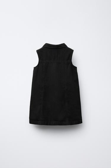 ROBE EN DENIM FLEURS BRODÉES - Noir de Zara - Image 1