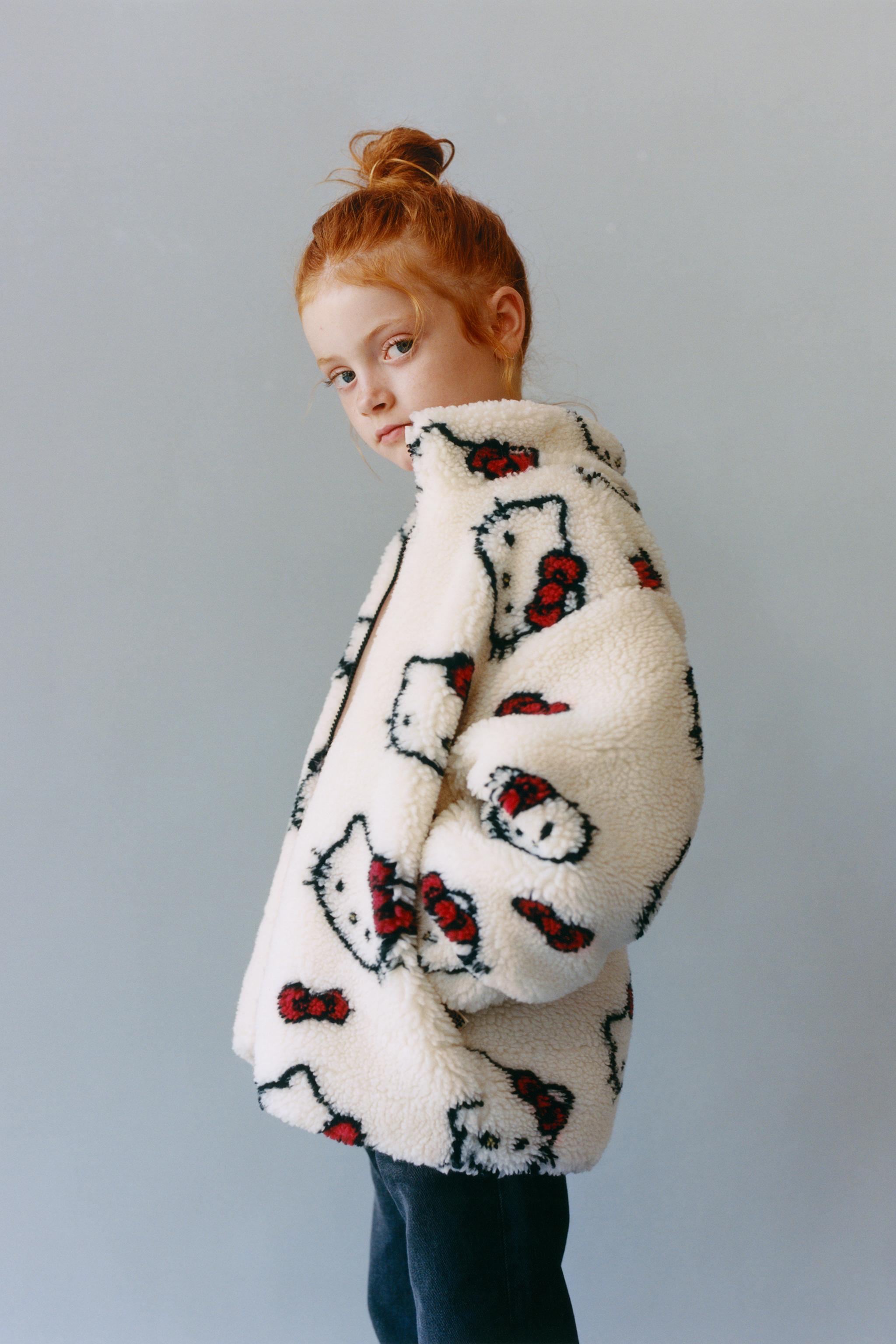 HELLO KITTY © SANRIO FAUX SHEARLING JACKET - Ecru | ZARA United States