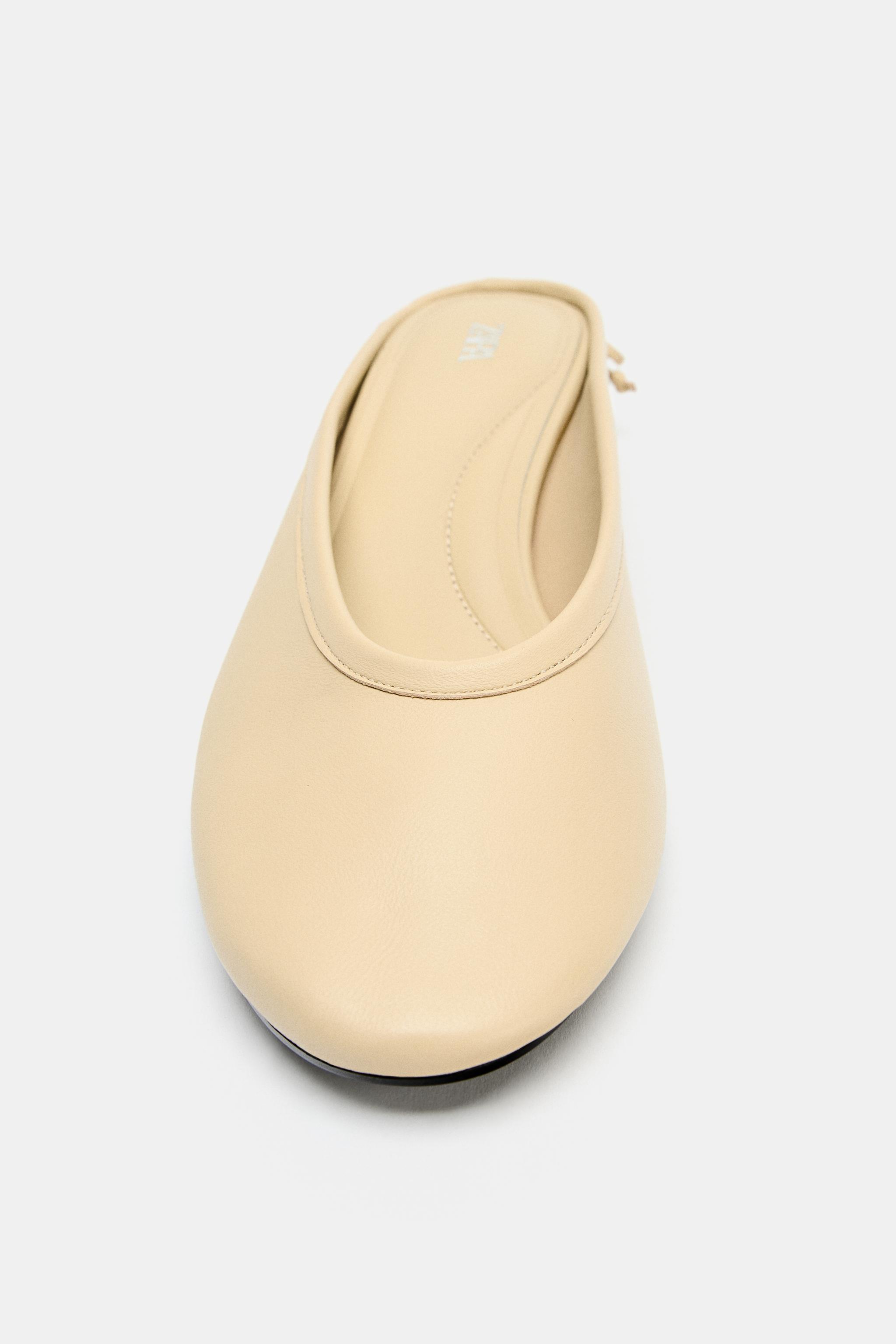 LEATHER SLINGBACK BALLET FLATS