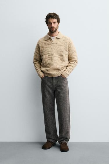 BRUSHED STRAIGHT-LEG JEANS - Grey by Zara