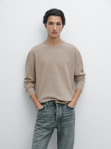 Zara Wool blend crew neck sweater - Mink