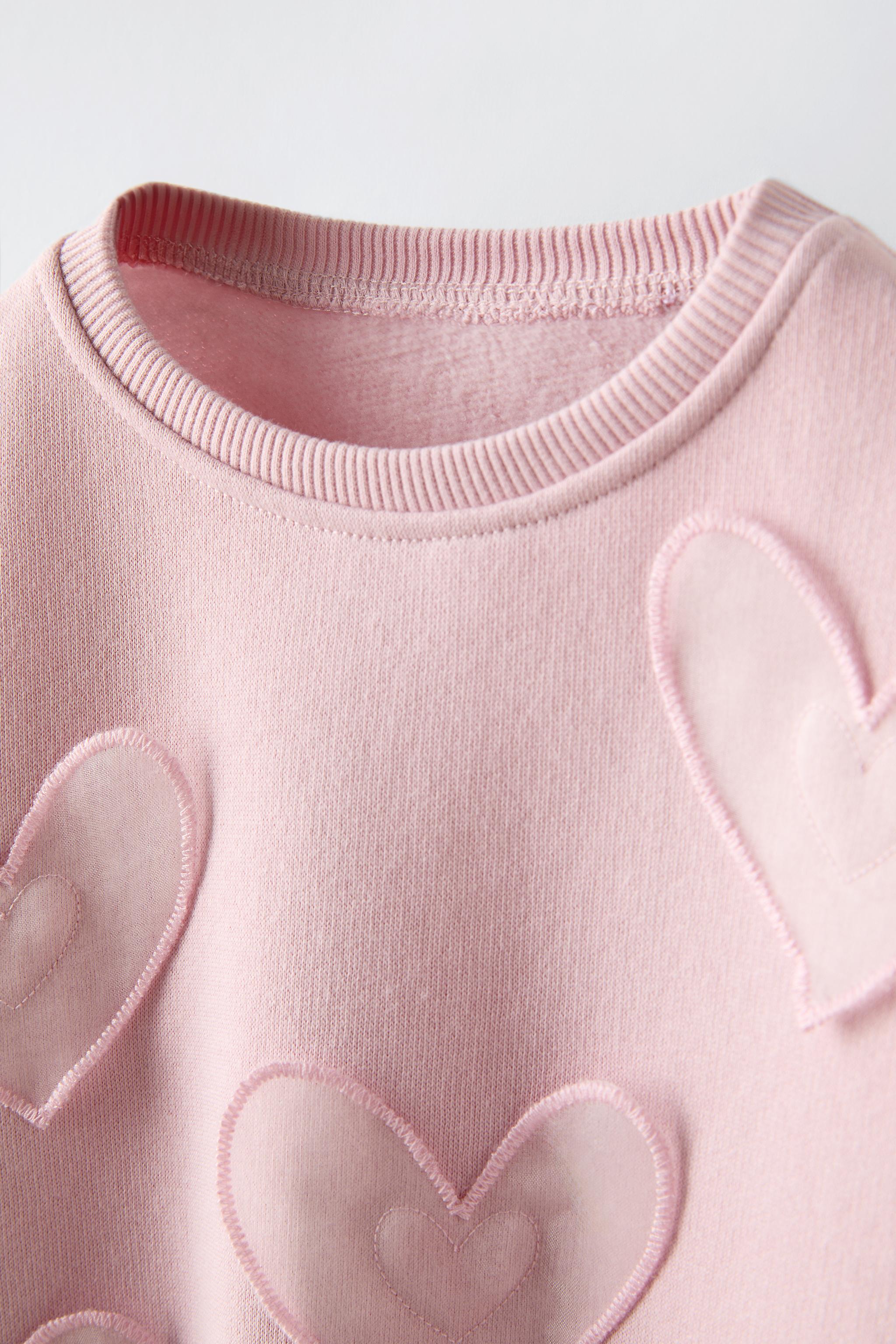 HEART SWEATSHIRT - Pink | ZARA New Zealand