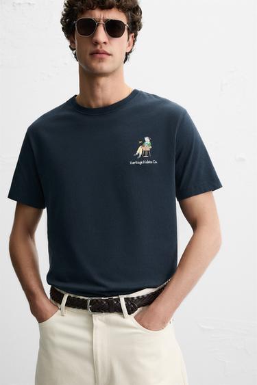 COMBINED PRINT T-SHIRT - Navy blue by Zara - Image 5