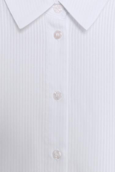 STRIPED COTTON SHIRT - White by Zara - Image 8