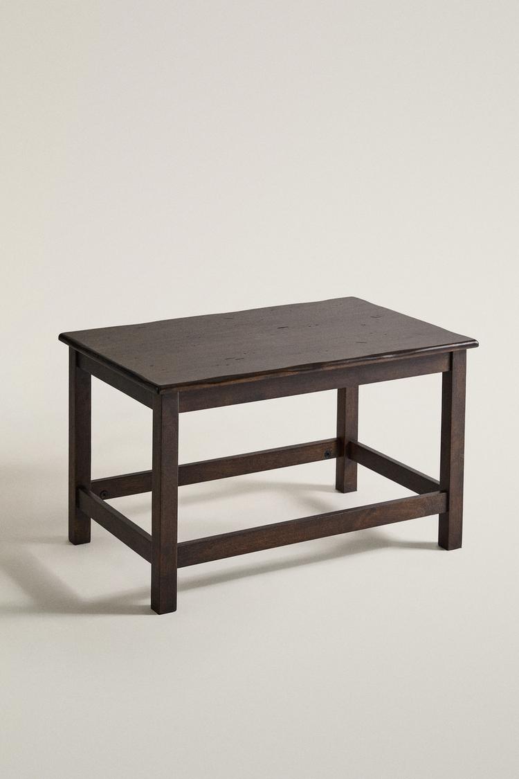 WOODEN SIDE TABLE — Brown
