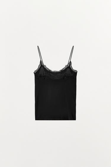 TOP RÉSILLE EN DENTELLE - Noir de Zara - Image 5