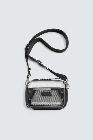Zara TRANSPARENT RIGID CROSSBODY BAG - Transparent