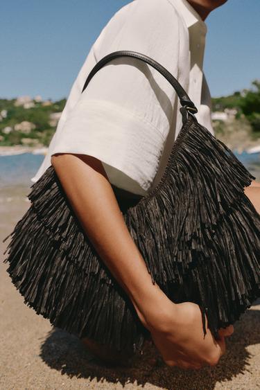 FRINGED TOTE BAG — Chocolate 2