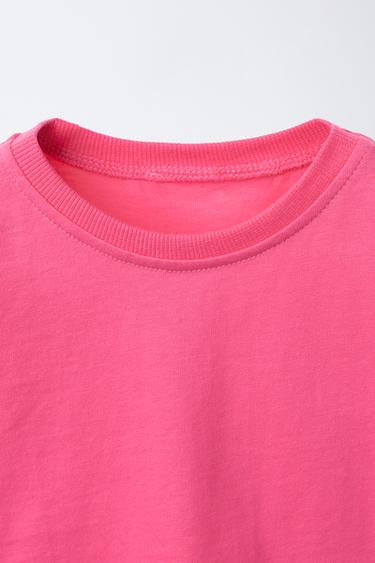 PRINTED T-SHIRT AND CYCLING RIB LEGGINGS SET - Light fuchsia by Zara - Image 2