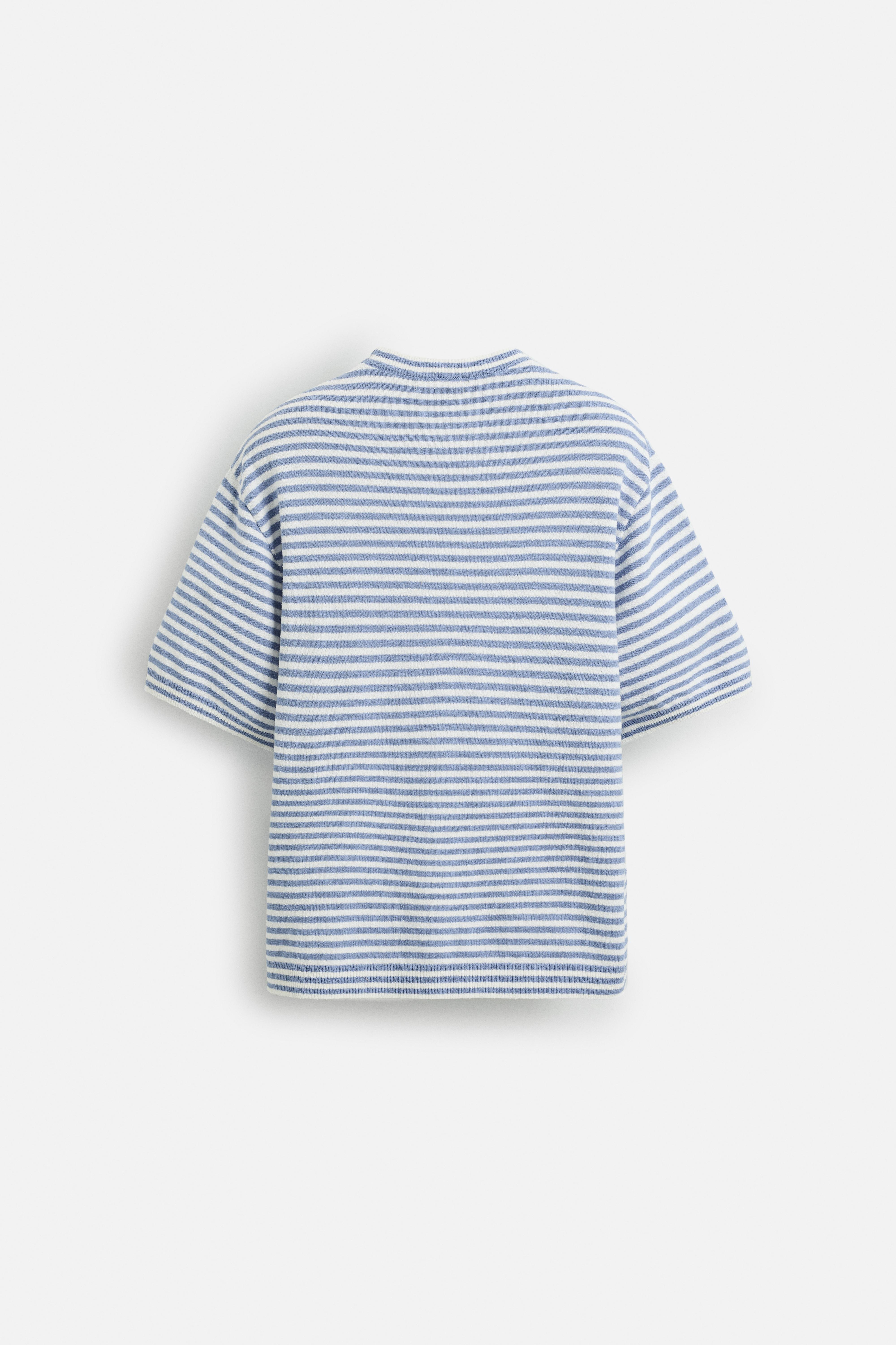 ☆ドイツ発*ZARA*新作*STRIPED テクスチャーニットTシャツ☆ ☆ドイツ発*ZARA*新作*テクスチャーニットTシャツ/U-STRIPED