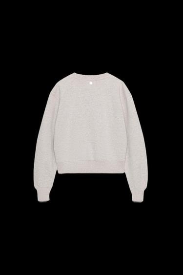 Zara FRONT LABEL SWEATSHIRT - Beige