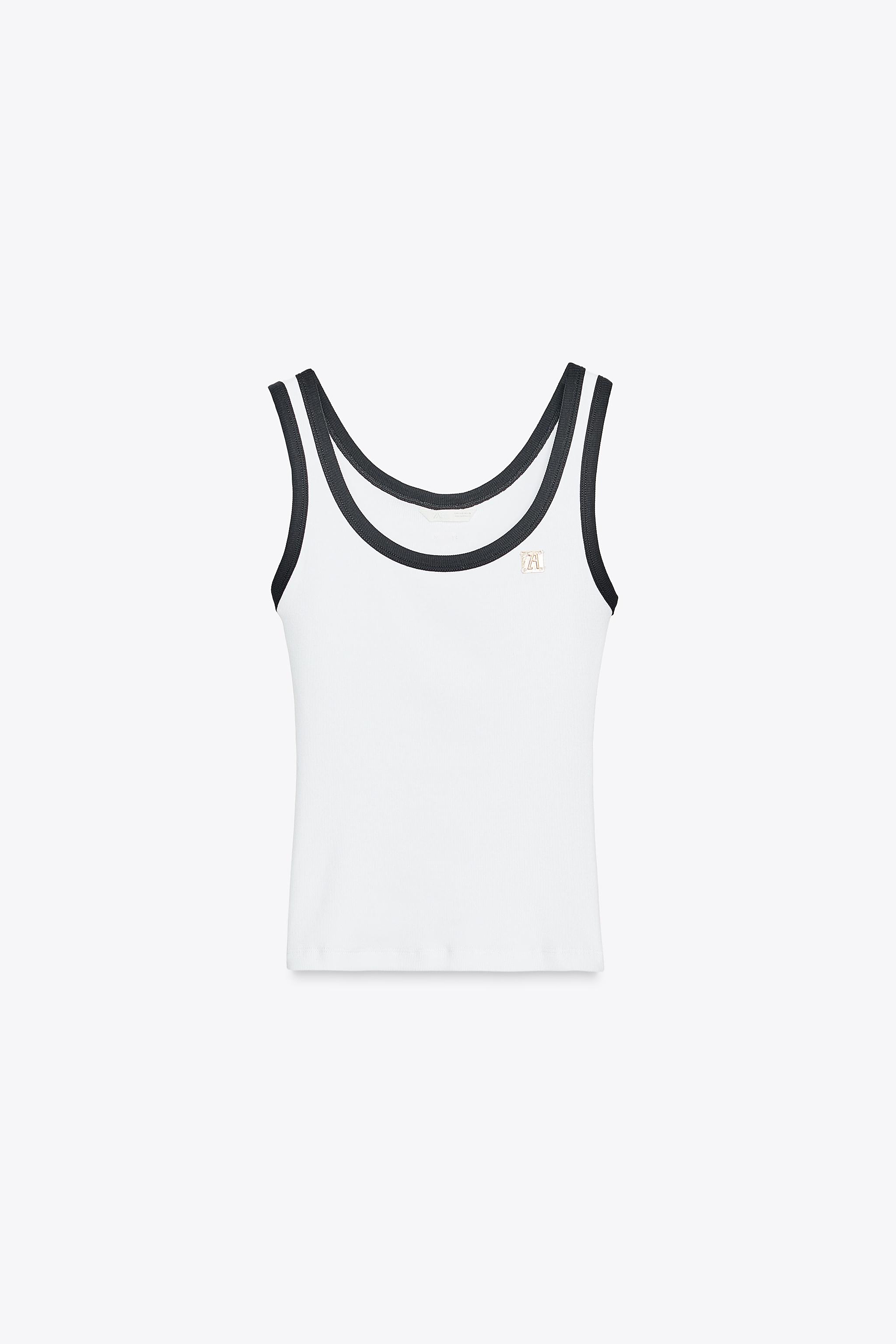 ZARA BROOCH TRIM TOP - White | ZARA United States