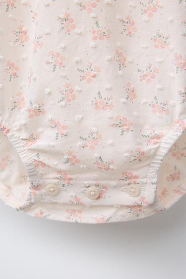 BODY EN PLUMETIS À IMPRIMÉ FLEURS - Rose pastel de Zara - Image 2