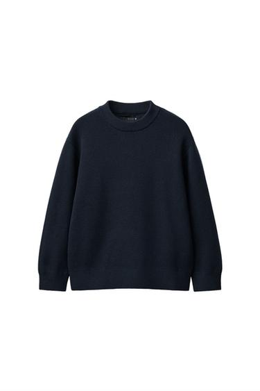 PLAIN KNIT JUMPER - Grey / Blue by Zara