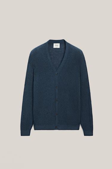 Zara Knit V-neck cardigan - LIMITED EDITION - Navy blue