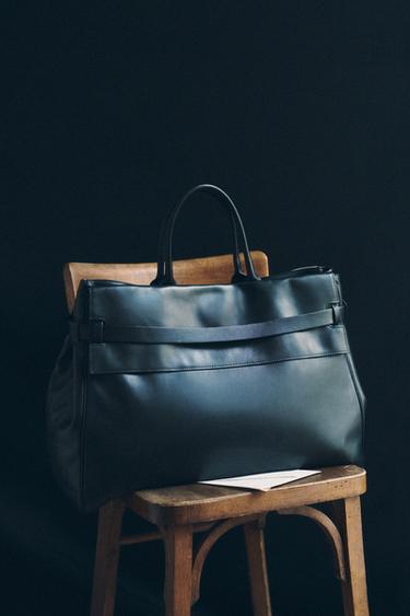 LEATHER HANDBAG - Black by Zara