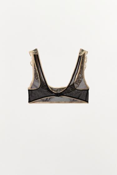 BRALETTE EN RÉSILLE ET DENTELLE - Noir de Zara - Image 4