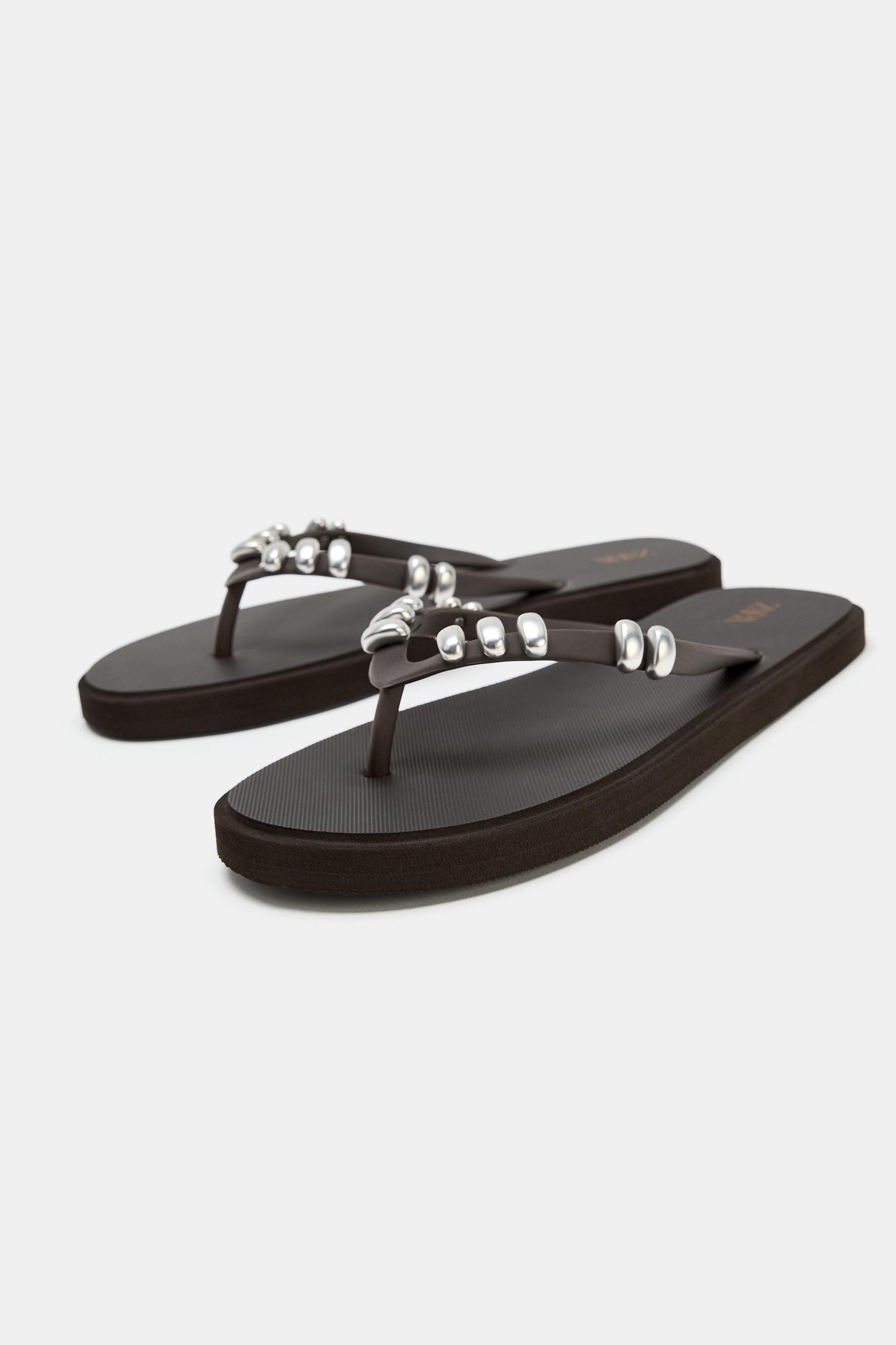 Женские сандалии Zara CHARM FLAT SANDALS — фото 5
