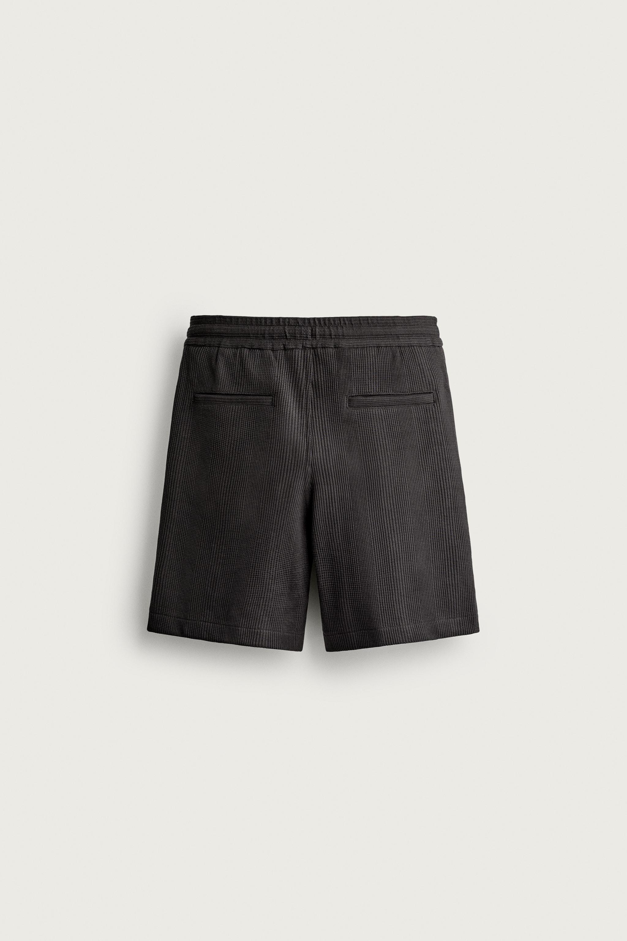 Zara DOKULU RELAXED FIT BERMUDA ŞORT görsel 8