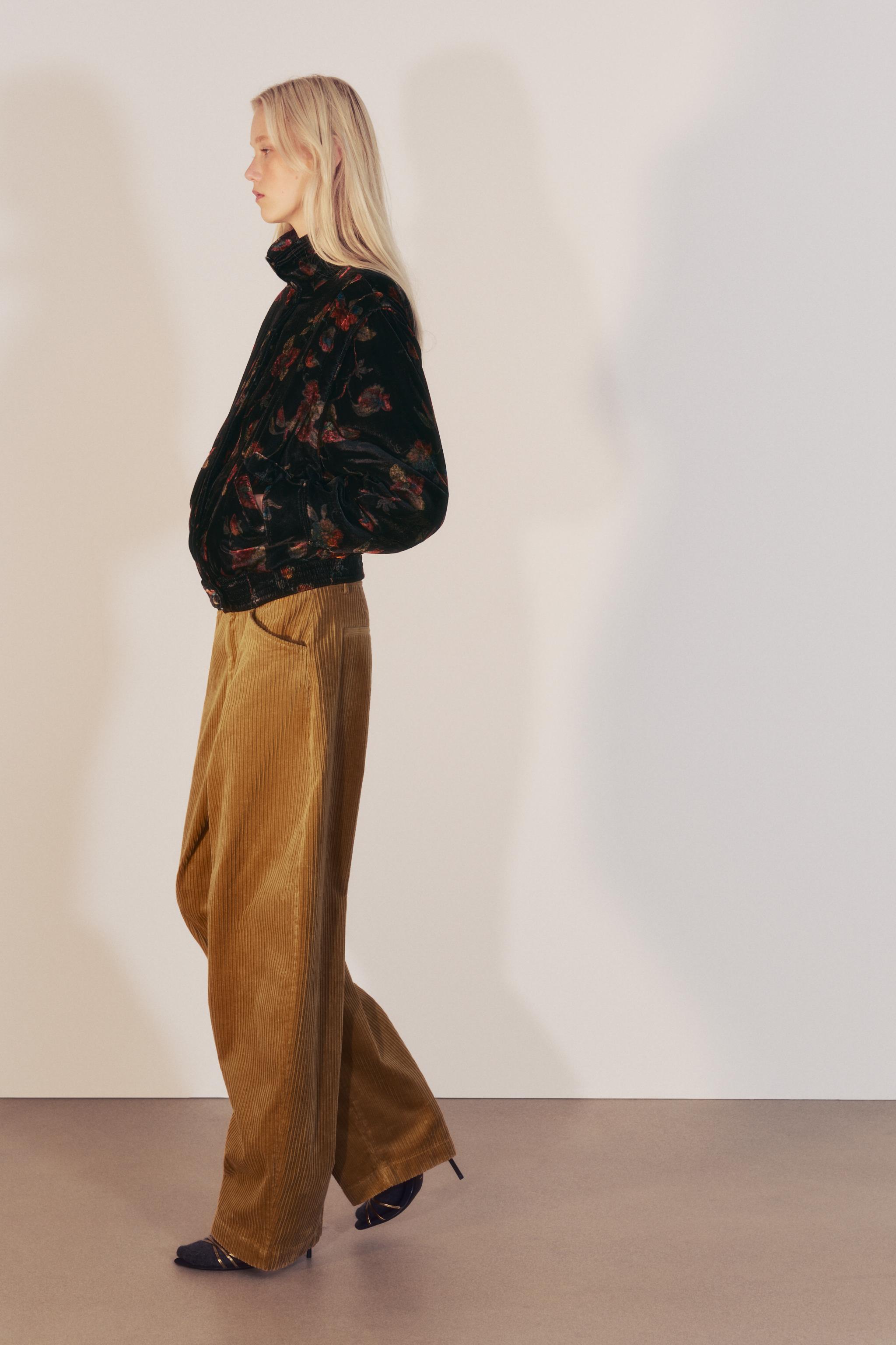 ZW COLLECTION PRINTED FLORAL VELVET BOMBER JACKET