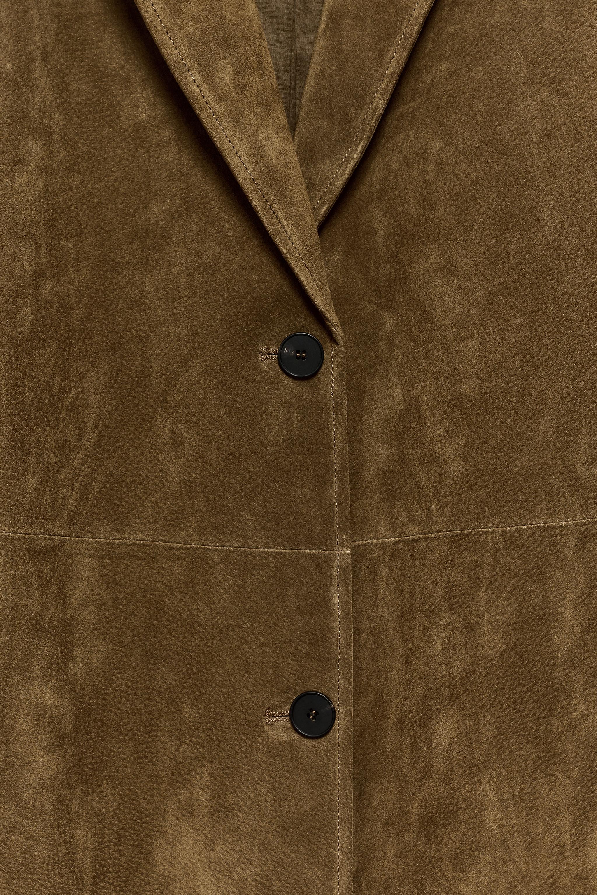Женские куртки Zara 100% LEATHER LONG COAT ZW COLLECTION — фото 10